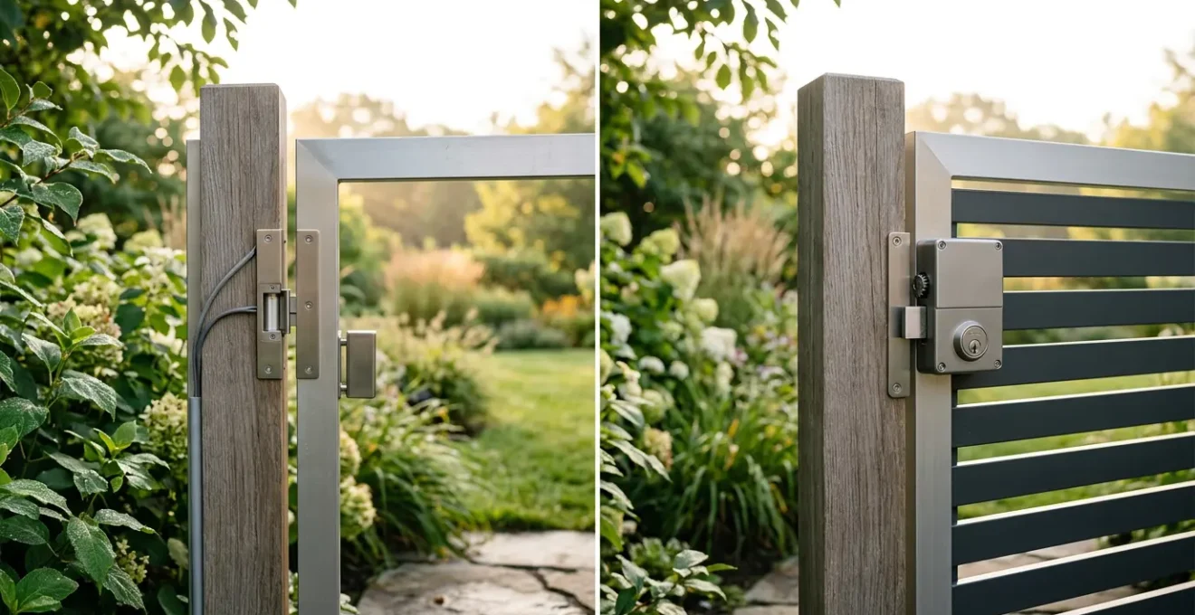 Comparaison entre gâche électrique et serrure motorisée pour portillon de jardin