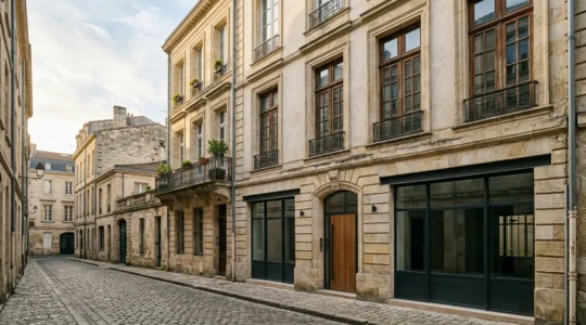 Façade d'une maison ancienne avec fenêtres en rénovation dans une zone protégée par les ABF