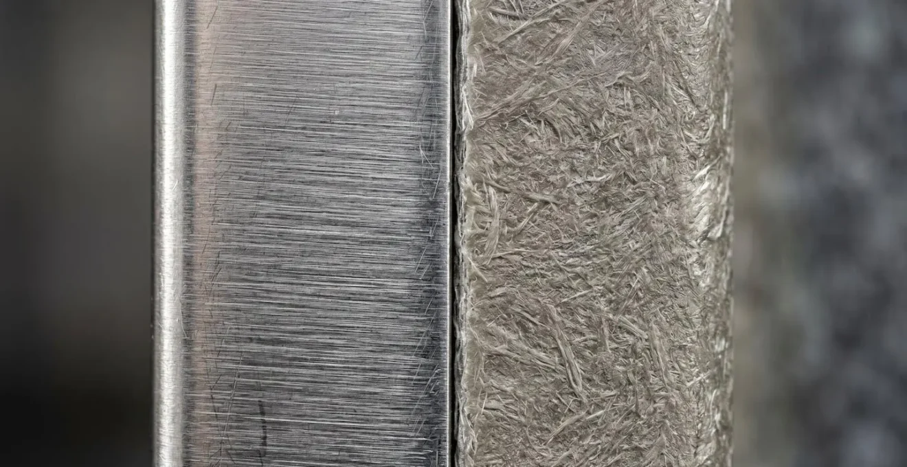Comparaison macro des textures de surface entre acier et fibre de verre pour portes d'entrée