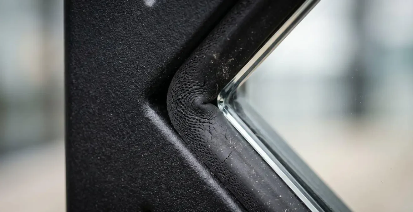 Détail technique des joints EPDM sur une verrière assurant l'isolation phonique et l'étanchéité aux odeurs